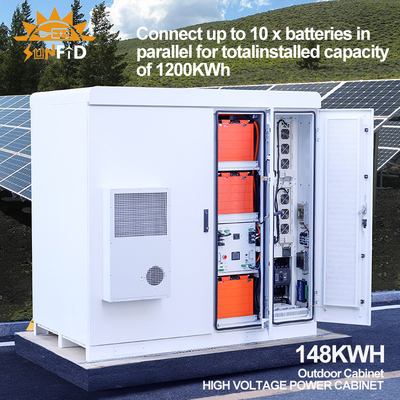 384V 192V 상업적 태양 전지 저장 시스템 96V 148KWH