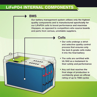 산 치환계에게 12V 100Ah Lifepo4 리튬 배터리를 보내게 하세요