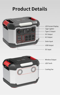 1200W 휴대용 파워 스테이션 (30000mAh 용량, 무선 충전기 포함) 캠핑용